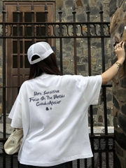 Áo thun boxy tee local brand Cloudzy unisex phông tay lỡ nữ cotton phối màu form rộng boxy SENSITIVE