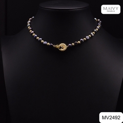 MV2492 - Set ngọc trai Túc Vũ ngọc trai barroque size 7-8mm màu lông công gồm dây chuyền, lắc tay và nhẫn