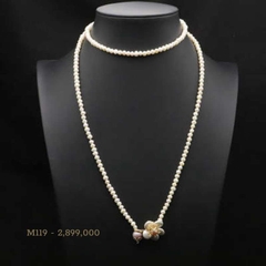 119-* dây chuyền dài 1m1 nhấn hoa 5 cánh nhụy hồng