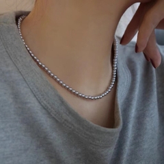 249-*Dây chuyền ngọc trai xám 3ly -5ly