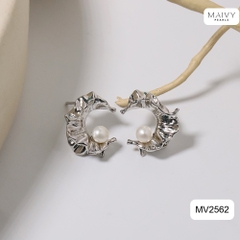 MV2562 - Bông tai ngọc trai trắng size 5-6mm dáng C