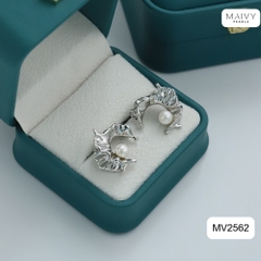 MV2562 - Bông tai ngọc trai trắng size 5-6mm dáng C