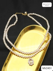 MV2451 - Dây chuyền đôi mix mặt đá Hương Trăng