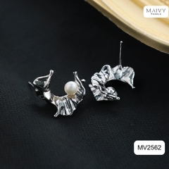 MV2562 - Bông tai ngọc trai trắng size 5-6mm dáng C