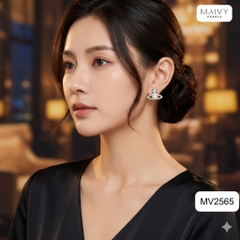MV2565 - bông tai Westwood ngọc trai trắng phụ kiện bạc 925 xi kim