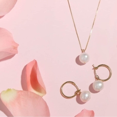 Combo dây chuyền + hoa tai 8li