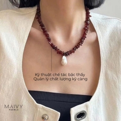 MV2002 - Nguyệt Sương -  dây chuyền thạch lựu mix Baroque