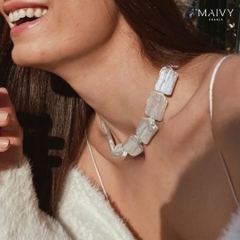 dây chuyền baroque vuông trắng