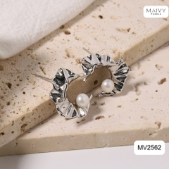 MV2562 - Bông tai ngọc trai trắng size 5-6mm dáng C
