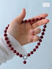 MV323- Set dây chuyền và bông tai san hô Hồng San