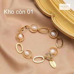 MV092 - Lắc Tay Ngọc Trai Trắng Serenity Loop