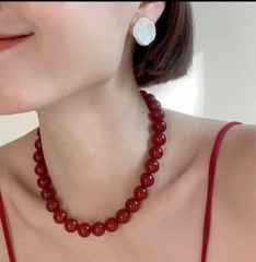 220-*Dây Chuyền Đá Đỏ Tròn