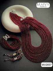 MV2657 – Bộ trang sức đá Garnet nhiều tầng - Sang trọng, quyền lực và đầy cuốn hút