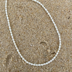 167-dây chuyền gạo màu Trắng