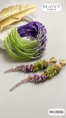 MV2656-Bộ vòng tay và hoa tai đá Peridot – Amethys