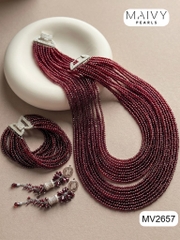 MV2657 – Bộ trang sức đá Garnet nhiều tầng - Sang trọng, quyền lực và đầy cuốn hút