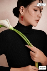 MV2199 - Hoa Tai San Hô Đỏ Nhí Kết Chùm Nho