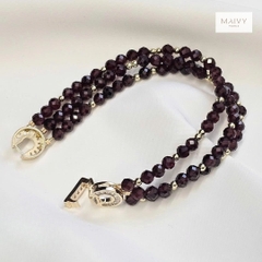MV2257 - Lắc tay 3 sợi đá tím
