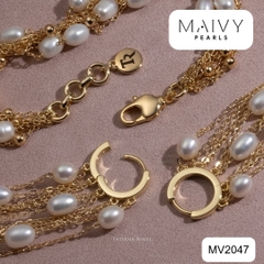 MV2047- Set Lắc tay và bông tai nhiều sợi thả dài
