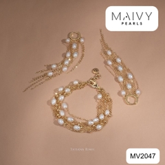 MV2047- Set Lắc tay và bông tai nhiều sợi thả dài
