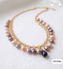 MV2069 - Dây Chuyền Baroque Hồng Ánh Tím Cách Điệu Kiểu Dáng Hiện Đại