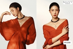 MV2080 - Dây Chuyền 10 Sợi Đá Spinel Đen Mix Bi Bạc 925 Mạ Vàng 18k