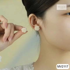 MV2117 | Bông Tai Ngọc Trai Hoa Cẩm Tú Cầu - Kiêu Hãnh Và Tinh Tế