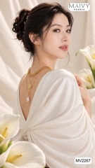 MV2267- Set 3 dây chuyền chung khóa và Bông tai Baroque Avélia