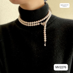 MV2276- Dây chuyền Akoya  mix khóa kẹp thông minh
