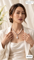 MV2332 - Dây chuyền ngọc trai trắng sz 7-8mm nhấn mặt ngọc trai baroque size 13-15mm
