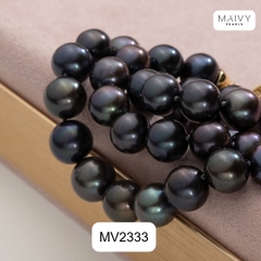 MV2333 - Dây chuyền ngọc trai tròn màu lông công sz 7-8mm kèm mặt