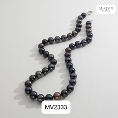 MV2333 - Dây chuyền ngọc trai tròn màu lông công sz 7-8mm kèm mặt