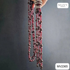 MV2365- Dây chuyền mix 3 sợi đá thạch lựu Garnet Aurora