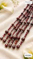 MV2365- Dây chuyền mix 3 sợi đá thạch lựu Garnet Aurora