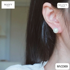 MV2369 - Bông tai nụ dior 2 đầu trắng sz vip đầu to 15-17mm đầu nhỏ 7-8mm