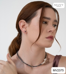 MV2375 - Dây chuyền ngọc trai keshi màu lông lông size nhỏ mix ngọc trai keshi màu trắng size vừa