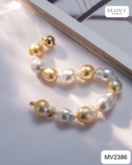 MV2386 - Lắc tay Baroque mix màu tứ quý
