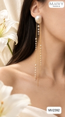 MV2392 - Bông tai Baroque mix nhiều sợi thả dài Tuyết Vũ