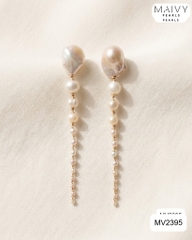 MV2395 - Bông tai Baroque dáng đuổi thả dài