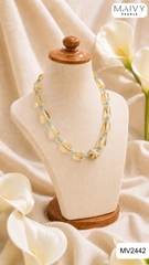 MV2442 - Set dây chuyền, lăc tay, bông tai đá thạch anh vàng Golden Aura