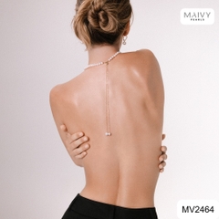 MV2464 - Dây chuyền chuỗi ngọc trai trắng khóa rút thả dài