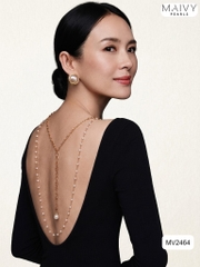 MV2464 - Dây chuyền chuỗi ngọc trai trắng khóa rút thả dài