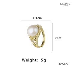 MV2573-✨ Đắm chìm trong vẻ đẹp vương giả của chiếc nhẫn ngọc trai hoàng gia - Maivy Pearls ✨