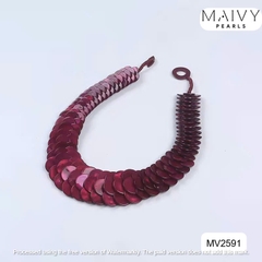 MV2591 - dây chuyền xếp vảy xà cừ hồng