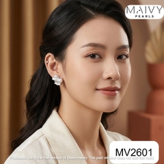 MV2601- Bông tai dáng vây cá nhấn ngọc trai trắng size 5-6mm