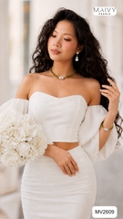 MV2609- Dây chuyền đá tự nhiên màu xanh cốm mix ngọc trai baroque trắng
