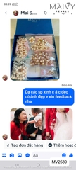 MV2589 - Dây chuyền nhiều size hạt dáng dài quấn viền bạc 925 mạ vàng 18k màu hồng pastel