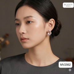 MV2562 - Bông tai ngọc trai trắng size 5-6mm dáng C