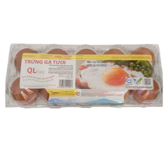 Trứng gà tươi QL 55g (hộp 10)