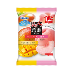 Thạch trái cây Orihiro vị xoài và đào trắng 240g